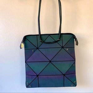 Geometric Iridescent Transformable Bag Multi Way Y2K Reflective